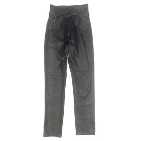 2020 Black High Waisted Leather Pants - XS