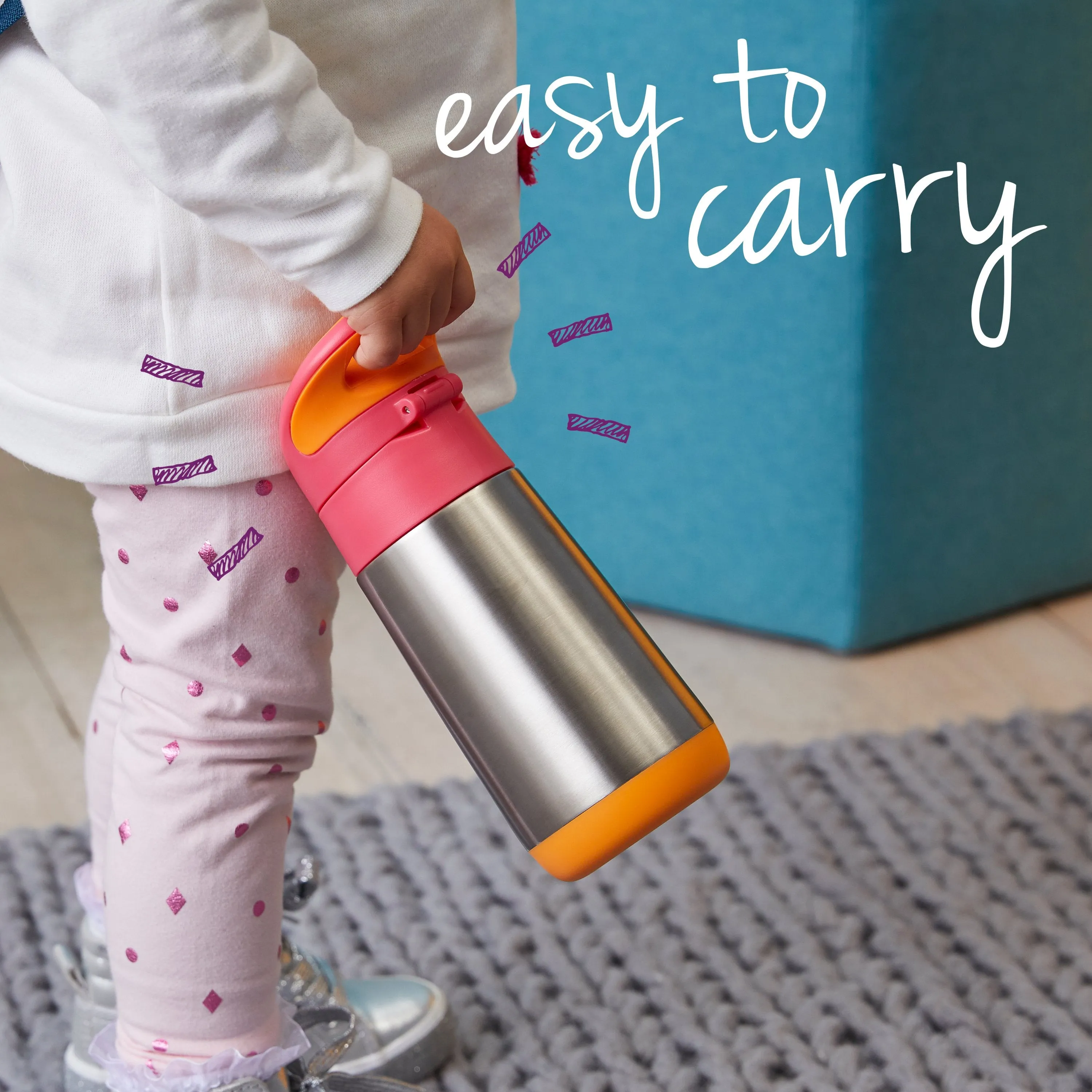 350ml insulated drink bottle - blue slate