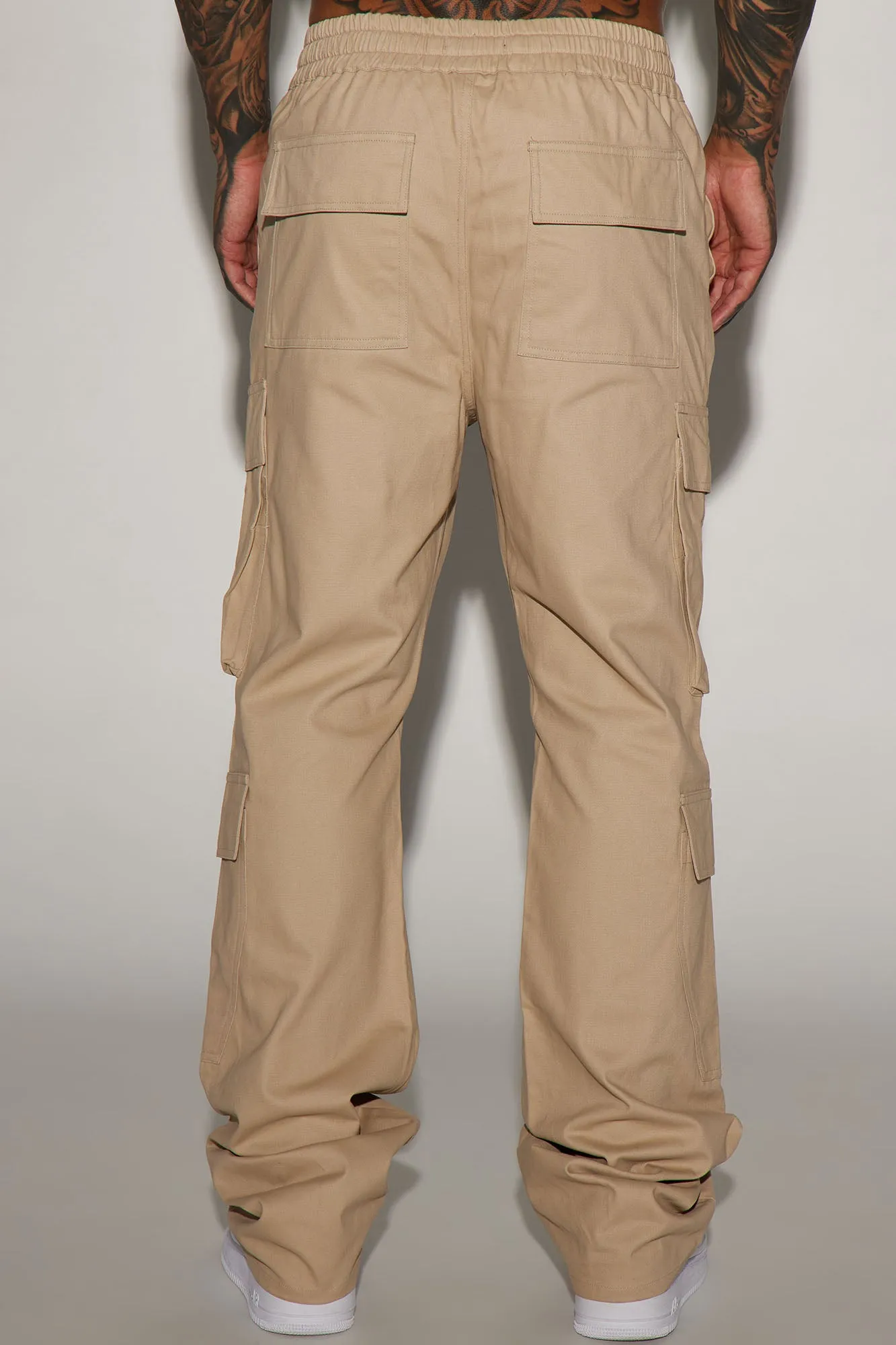 Alisos Twill Slim Flare Cargo Pants - Tan