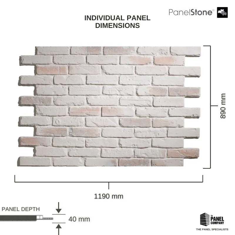 British Brick Old White Panel Stone