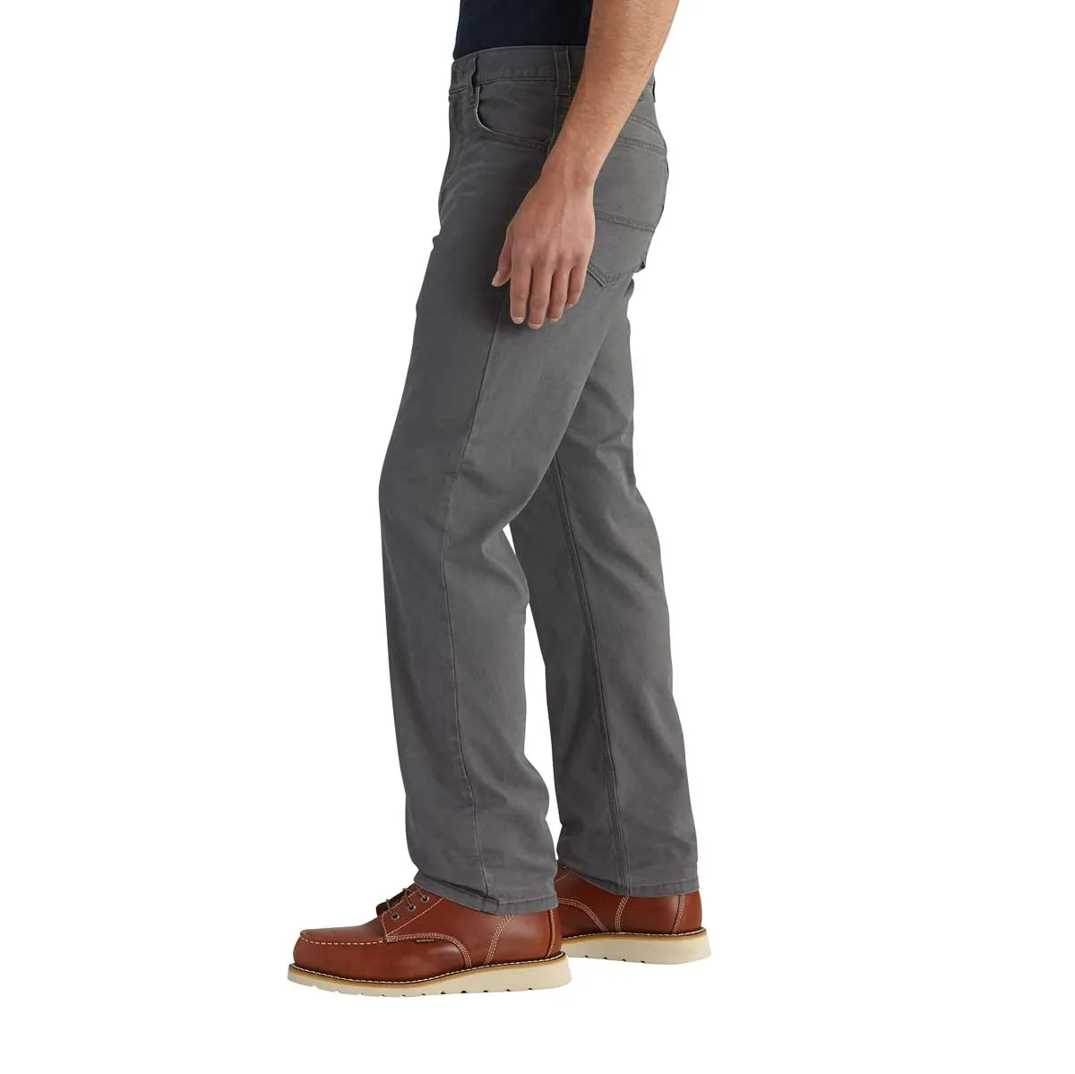 Carhartt Rugged Flex Relaxed Fit Canvas 5-Pocket Work Pant, Gravel and Hickory
