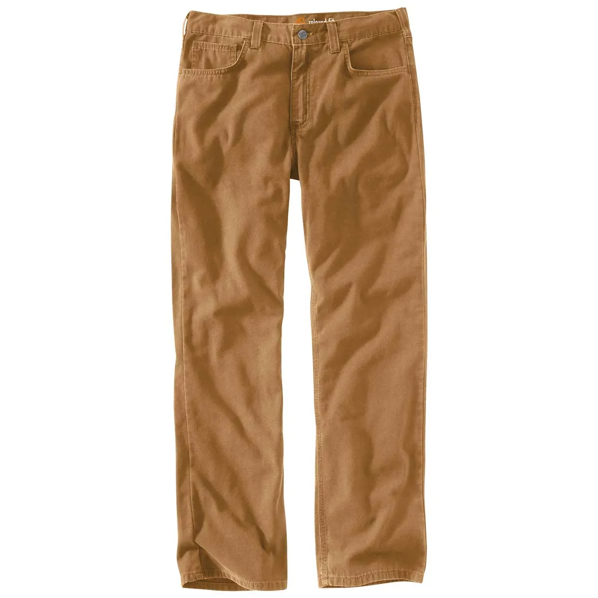 Carhartt Rugged Flex Relaxed Fit Canvas 5-Pocket Work Pant, Gravel and Hickory