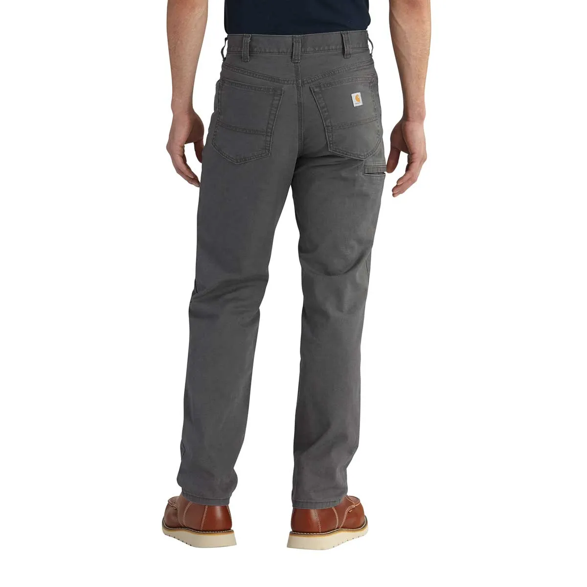 Carhartt Rugged Flex Relaxed Fit Canvas 5-Pocket Work Pant, Gravel and Hickory