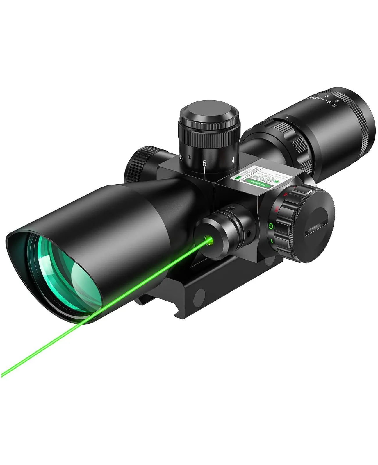 MidTen 2.5-10x40 OE Red Green Illuminated Mil-dot Scope with Red/Green Laser Combo