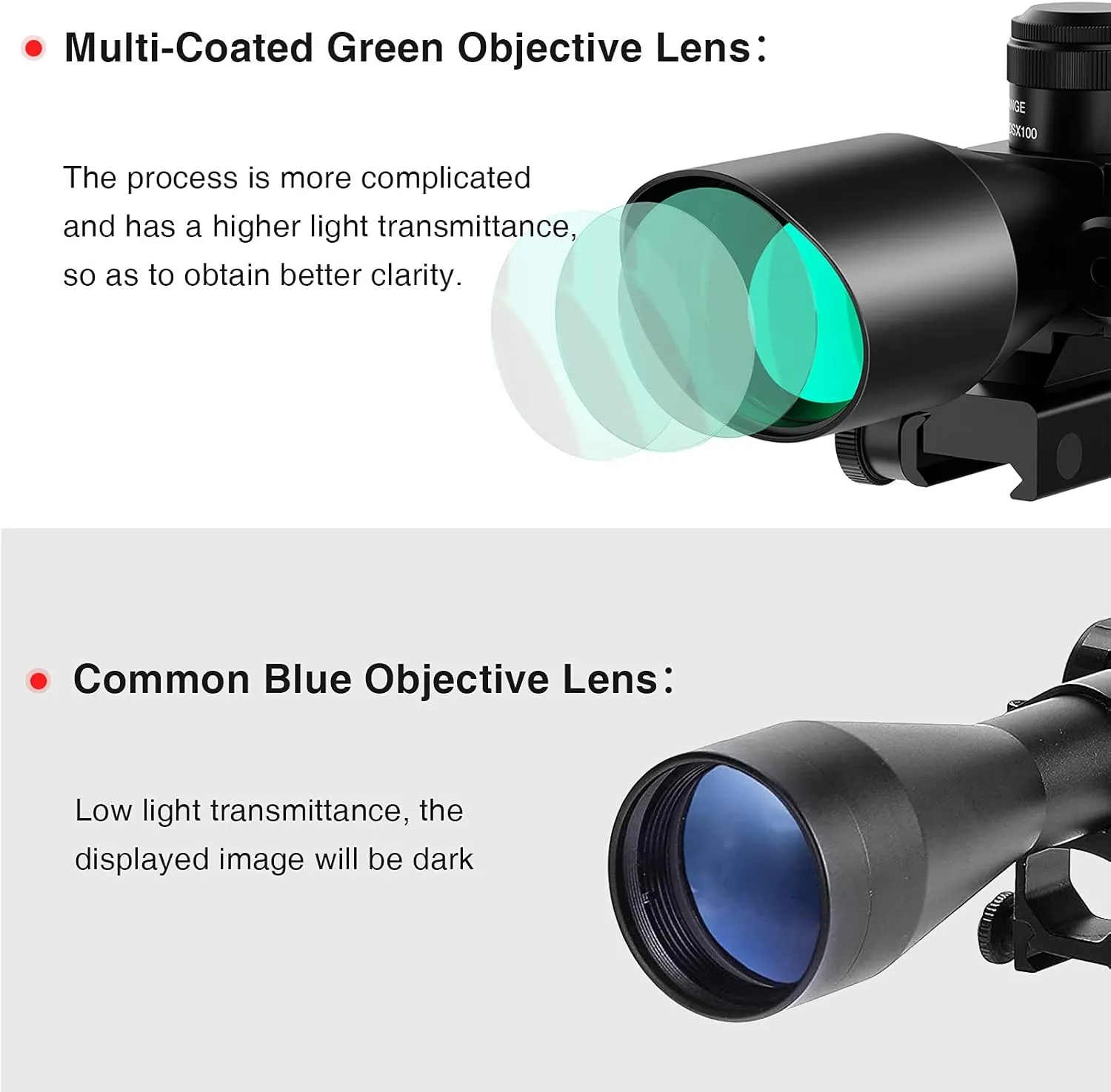 MidTen 2.5-10x40 OE Red Green Illuminated Mil-dot Scope with Red/Green Laser Combo