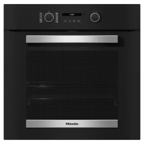 Miele Active 76L Built-In Electric Single Oven - Obsidian Black & Stainless Steel | H2465BP