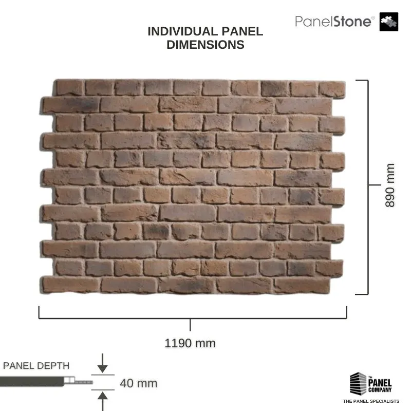 Old British Brick Brown Panel Stone