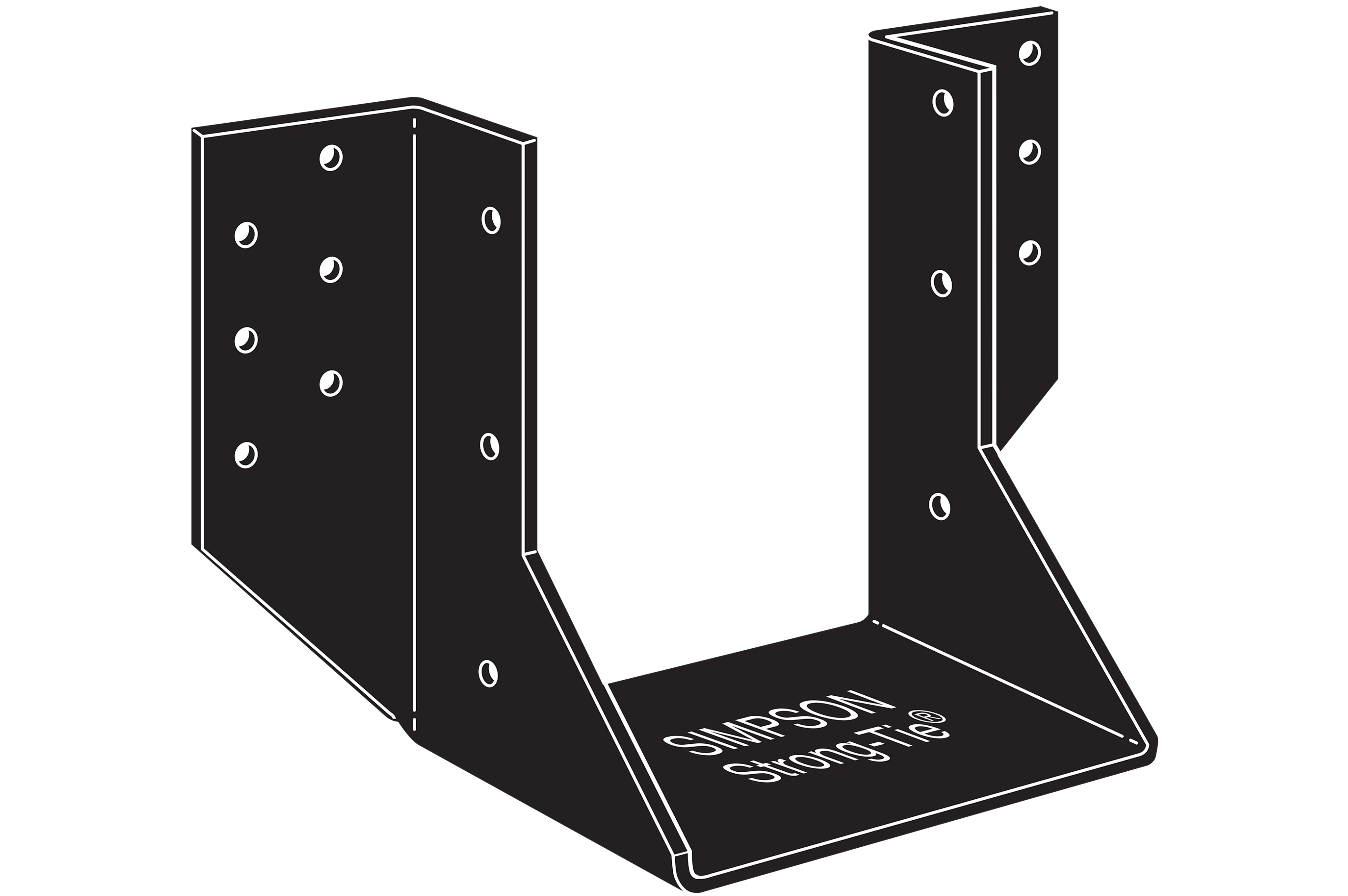 Simpson OHU46-SDS3 OHU Black Powder-Coated Ornamental Joist Hanger for 4x6 with Strong-Drive SDS Screws