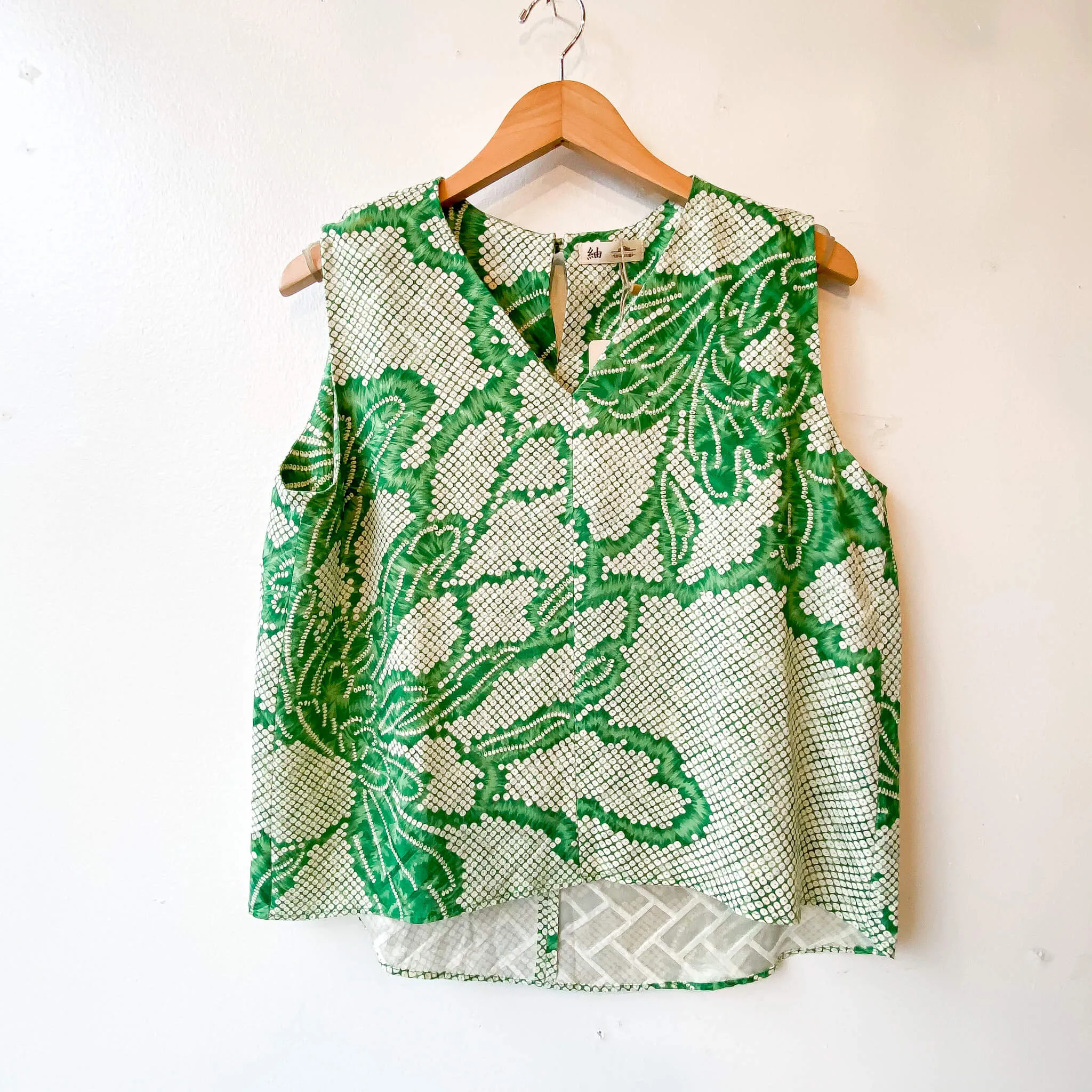 Tsumugi | Japanese Vintage Silk Kimono Shirt - Green