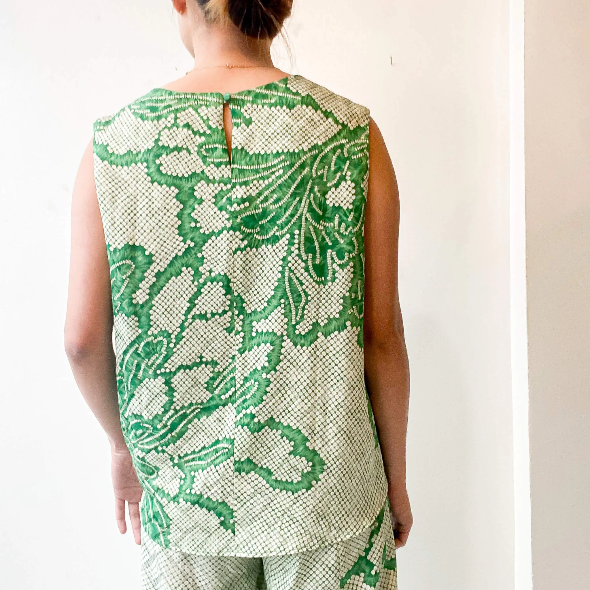 Tsumugi | Japanese Vintage Silk Kimono Shirt - Green