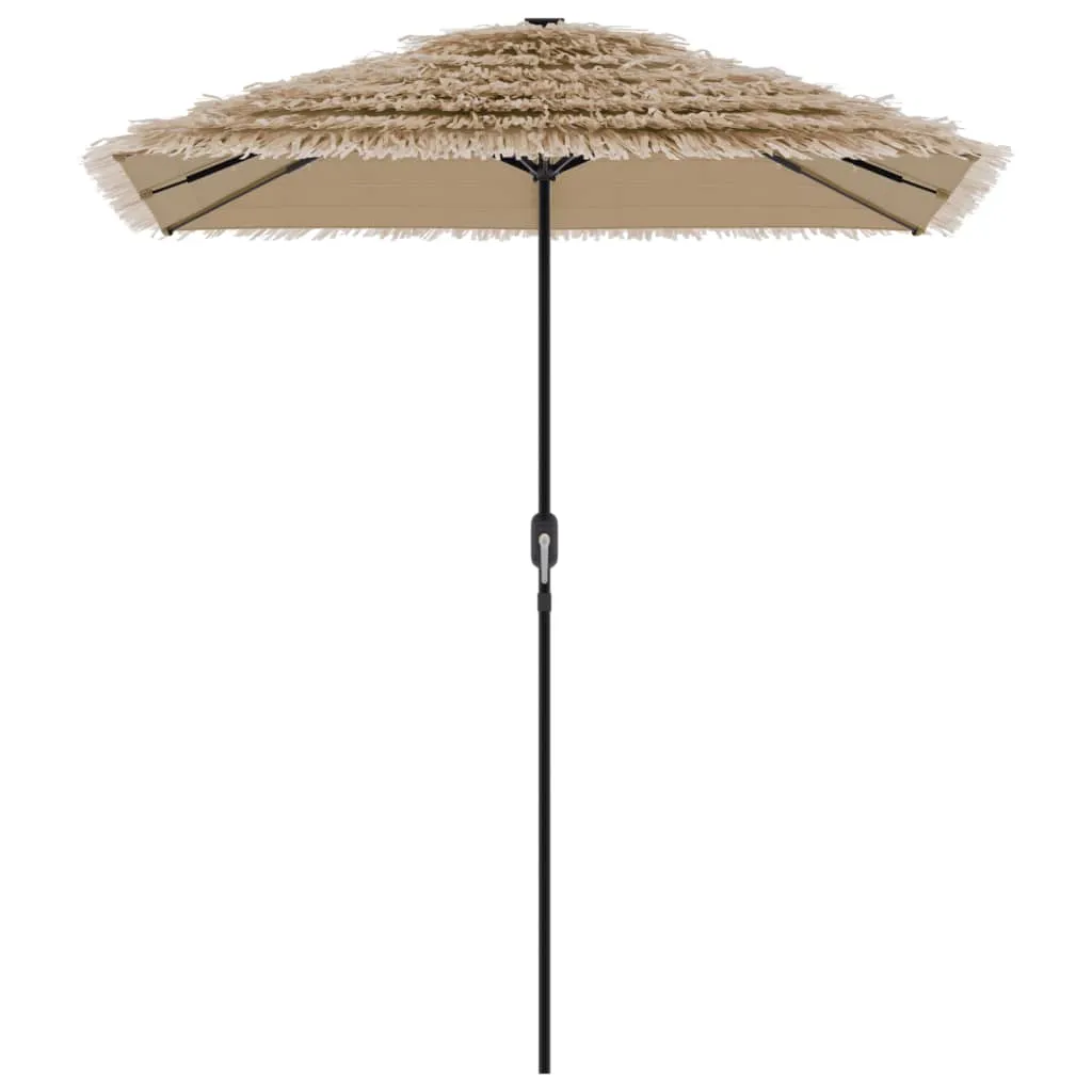 vidaXL Garden Parasol with LEDs and Steel Pole Brown 300x200x250 cm