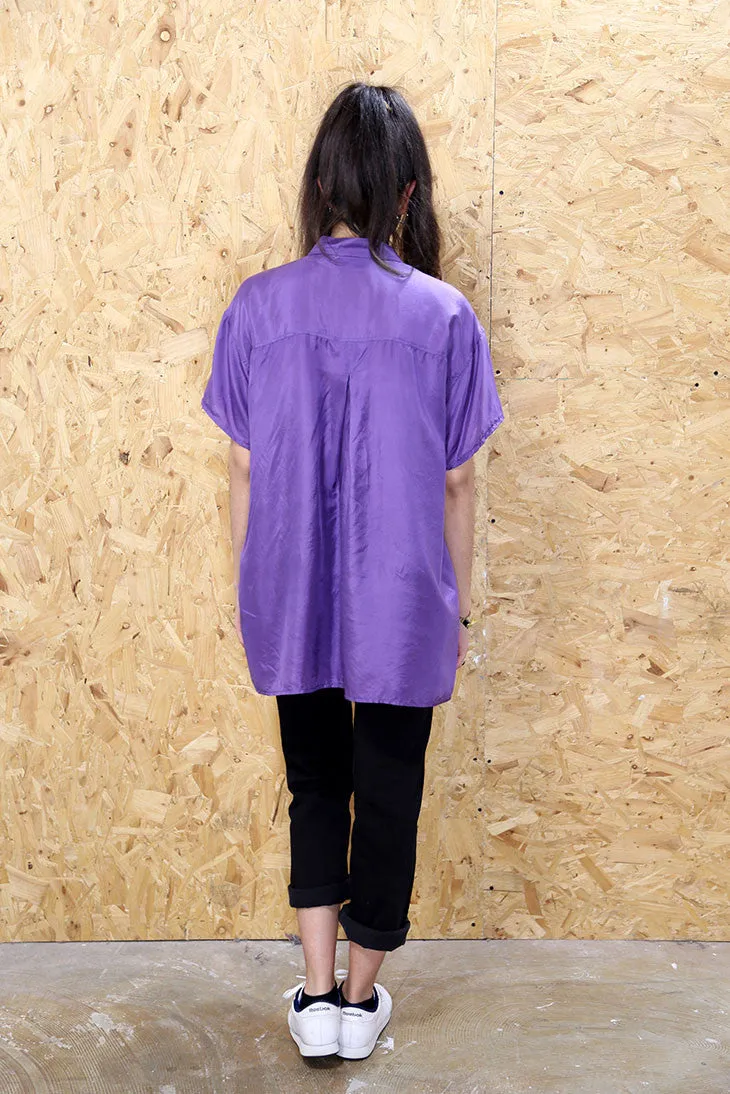 Vintage 90s Purple Silk Shirt