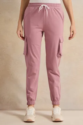 Women Pink Active Cargo Pants