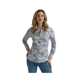 Wrangler Ladies Retro Dress Top Blue Shirt
